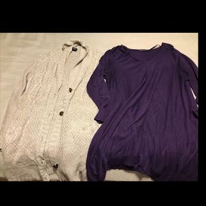 Cardigan and sweater dress.